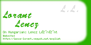 lorant lencz business card